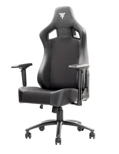 SCOUT PM30 Gaming Chair PVC e Tessuto Black/White con Poggiatesta, Cuscino Lombare, braccioli 4D
