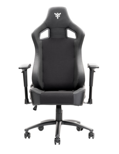 SCOUT PM30 Gaming Chair PVC e Tessuto Black/White con Poggiatesta, Cuscino Lombare, braccioli 4D
