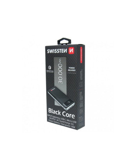 30.000mAh Power Bank Quick Charge 3.0, Black, White 18W 3A