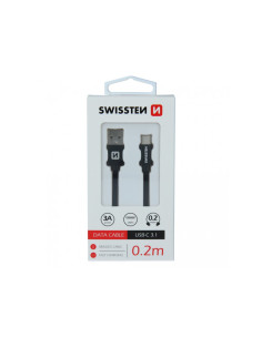 0,2mt Cavo Dati Textile USB / USB-C Nero 2