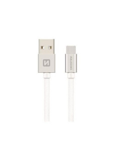 0,2mt Cavo Dati Textile USB / USB-C Argento
