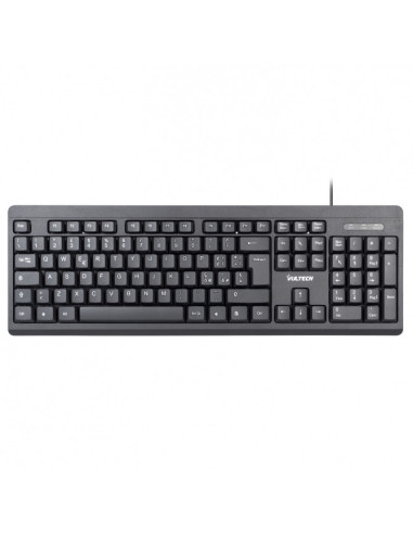 Tastiera USB 2.0 con filo, Full-size (100%), USB, QWERTY, Nero
