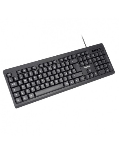 Tastiera USB 2.0 con filo, Full-size (100%), USB, QWERTY, Nero