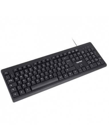 Tastiera USB 2.0 con filo, Full-size (100%), USB, QWERTY, Nero