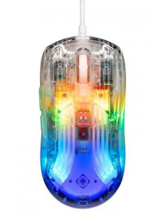 DM330 Transparent Gaming Mouse, RGB Wired, 10000DPI