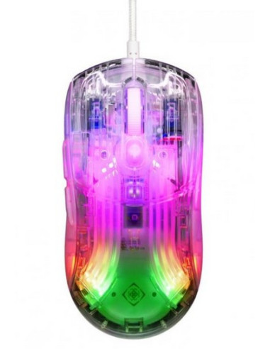 DM330 Transparent Gaming Mouse, RGB Wired, 10000DPI
