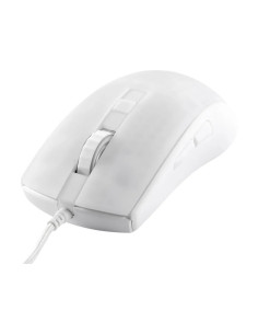 WM87 Mouse da gioco USB Ottico Bianco, Trasparente 6 Tasti 6200 dpi Illuminato, Rotella di scorrimento 2