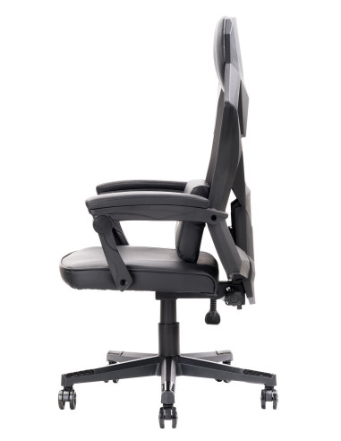 4CREATORS CF50 Sedia Gaming, Seduta in ecopelle, Schienale in Rete, Nero/Nero