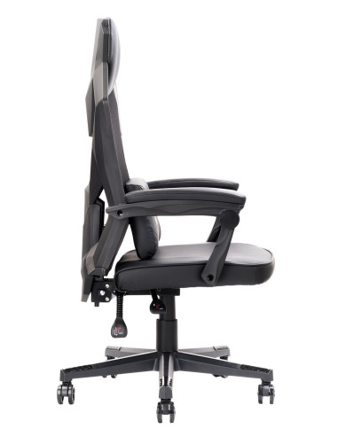 4CREATORS CF50 Sedia Gaming, Seduta in ecopelle, Schienale in Rete, Nero/Nero