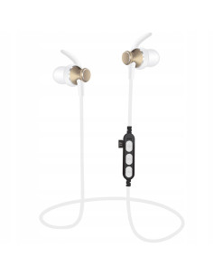 Earphones In-Ear Bluetooth V4.2 con microSD e Microfono White/Gold