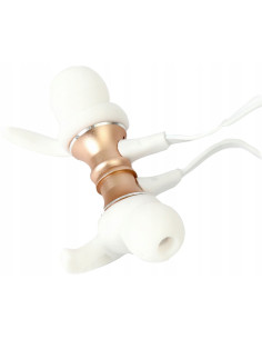 Earphones In-Ear Bluetooth V4.2 con microSD e Microfono White/Gold 2