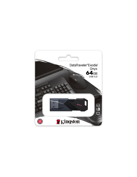 64GB DataTraveler Exodia Onyx USB Type-A 3.2 Gen 1 (3.1 Gen 1) Black