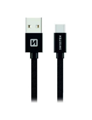 3,00mt Cavo Dati Tessile Usb Usb-C 3.0 M Nero Fast Charge