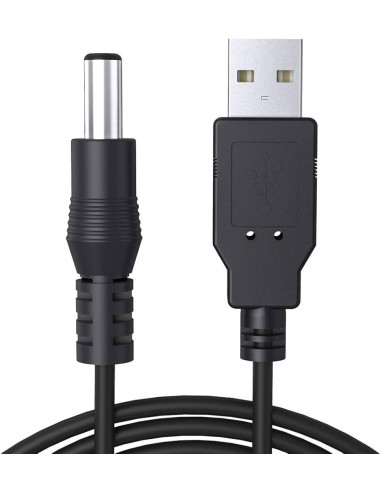 Adattatore USB A M a Alimentatore 5,5 mm x 2,5 mm da 5 V CC, 80cm