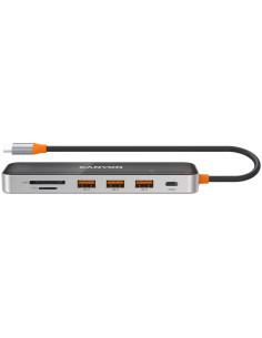 Hub DS-13 7 in 1 4k USB-C Transparent Space Grey