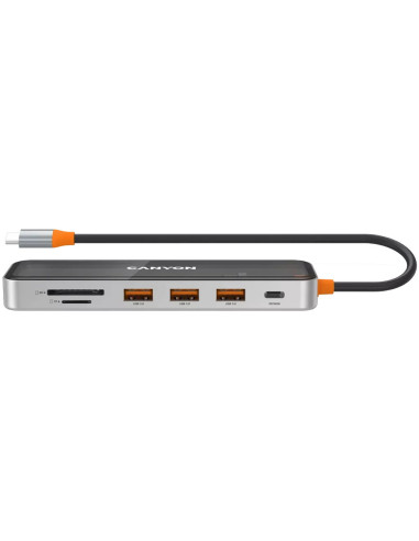 Hub DS-13 7 in 1 4k USB-C Transparent Space Grey