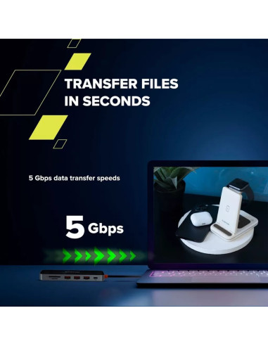 Hub DS-13 7 in 1 4k USB-C Transparent Space Grey