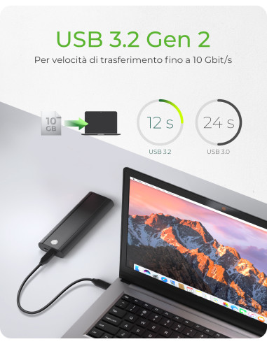 SSD enclosure Black M.2 IB-1807MT-C31
