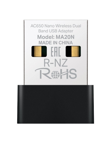 AC650 Adattatore WiFi USB Dual Band, USB 2.0 Plug & Play 2.4GHz e 5GHz