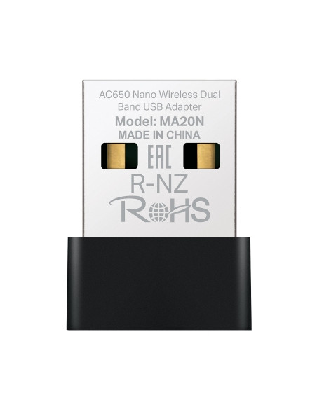 AC650 Adattatore WiFi USB Dual Band, USB 2.0 Plug & Play 2.4GHz e 5GHz