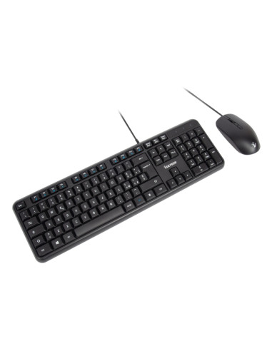Kit Mouse e Tastiera USB QWERTY Nero