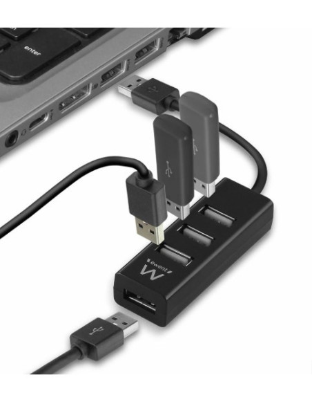 Mini Hub USB 2.0 4-PortBlak