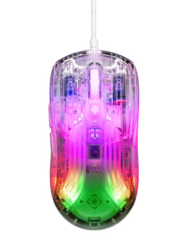 DM330 Transparent Gaming Mouse, RGB Wired, 10000DPI