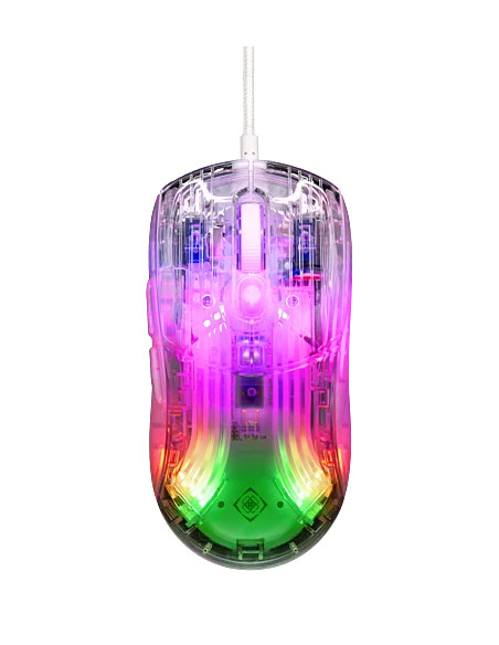 DM330 Transparent Gaming Mouse, RGB Wired, 10000DPI