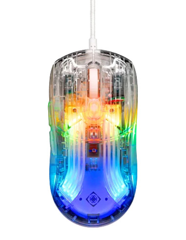 DM330 Transparent Gaming Mouse, RGB Wired, 10000DPI