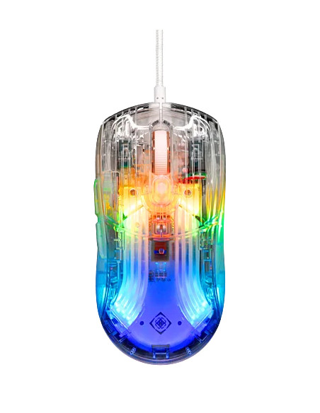 DM330 Transparent Gaming Mouse, RGB Wired, 10000DPI