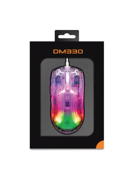 DM330 Transparent Gaming Mouse, RGB Wired, 10000DPI