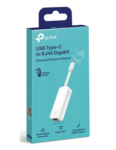 USB Type-C to RJ45 Gigabit Ethernet Network Adapter White