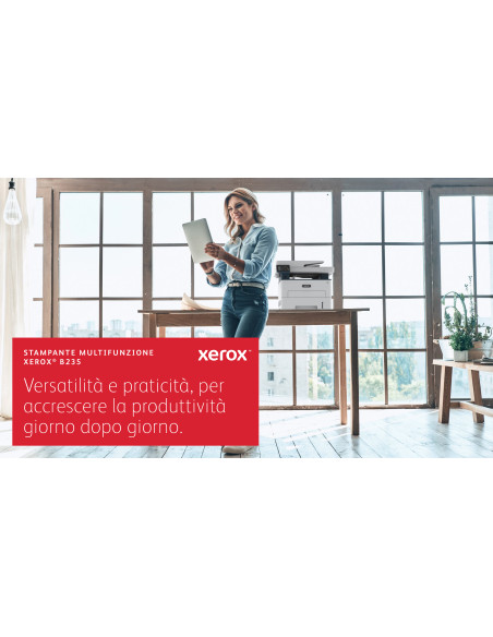 B235 A4 34ppm Wireless Duplex Copy/Print/Scan/Fax B/N Multifuzione Mobile Ready Apple AirPrint, Chromebook, Mopria, WI-FI and W