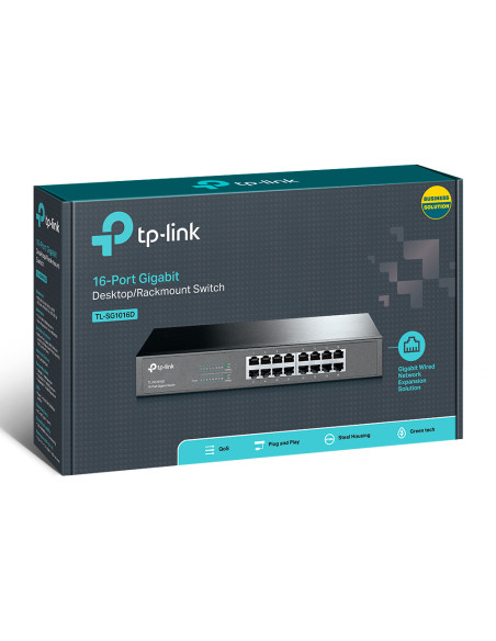 16-Ports Gigabit Ethernet (10/100/1000) Nero Unmanaged