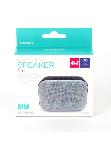 Speaker Bluetooth, Micro SD, USB, Radio FM, MP3 Player Black/Blu