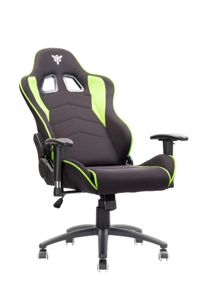 Gaming Chair PLAYCOM FM20 - Tessuto, Doppio Cuscino, Braccioli  Nero/Verde