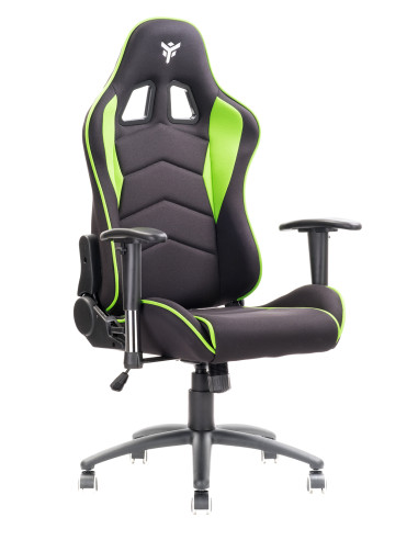 Gaming Chair PLAYCOM FM20 - Tessuto, Doppio Cuscino, Braccioli  Nero/Verde