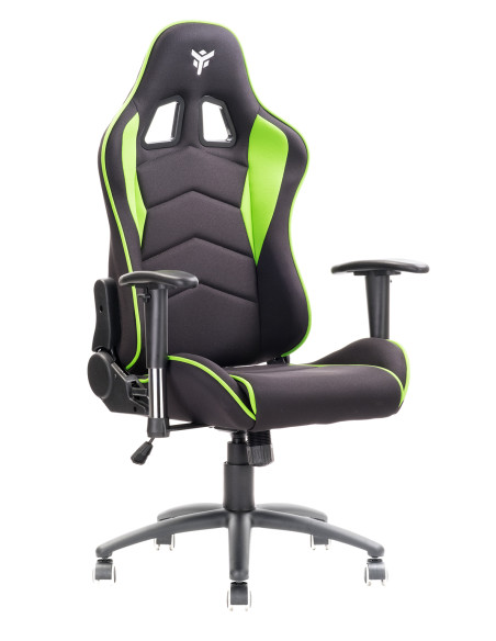 Gaming Chair PLAYCOM FM20 - Tessuto, Doppio Cuscino, Braccioli  Nero/Verde