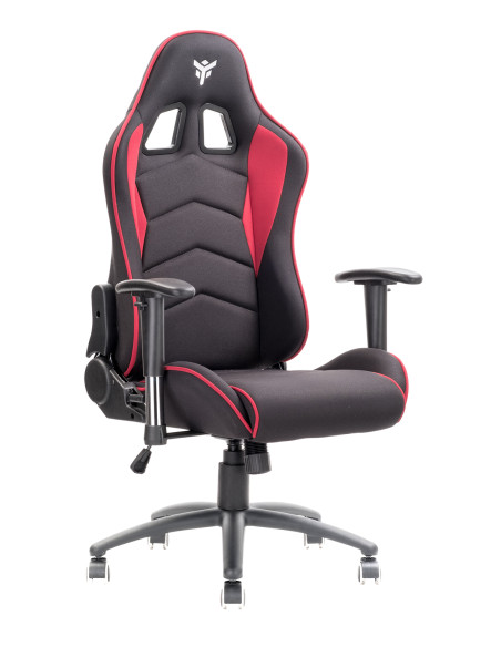 Gaming Chair PLAYCOM FM20 - Tessuto, Doppio Cuscino, Braccioli  Nero/Rosso