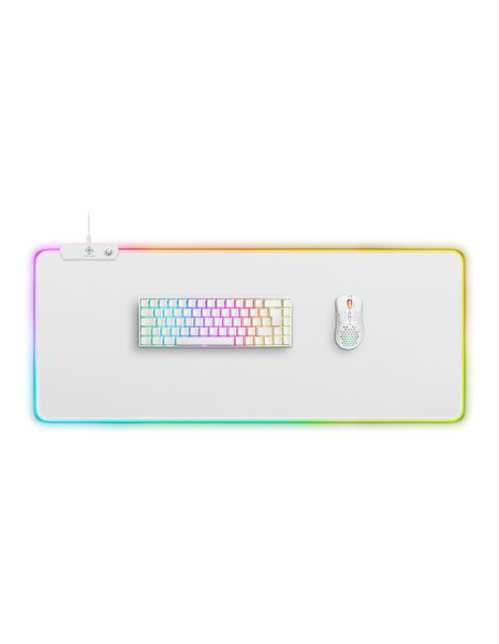 Gaming Mousepad White Line RGB, (900x360x4)mm, 13 Led Modes