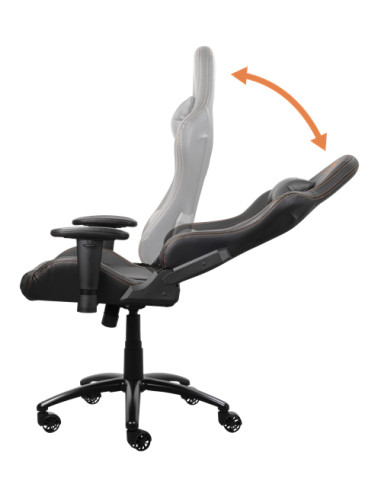 Gaming chair, ecopelle, black/orange