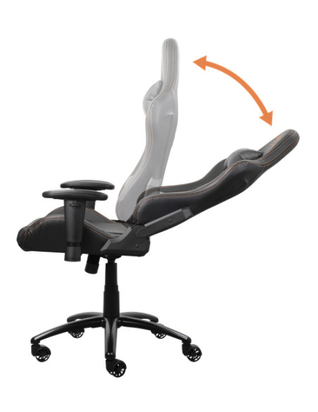 Gaming chair, ecopelle, black/orange