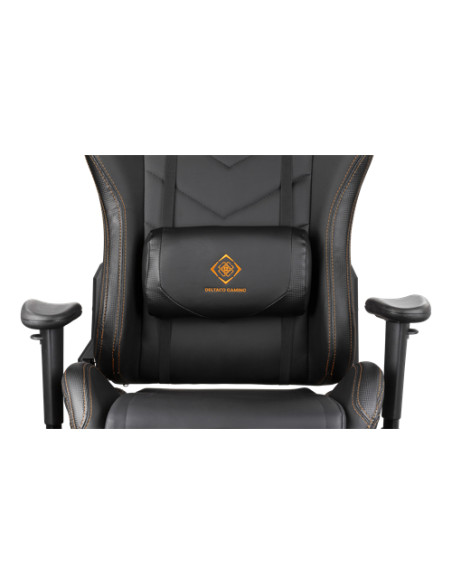 Gaming chair, ecopelle, black/orange