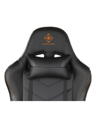 Gaming chair, ecopelle, black/orange