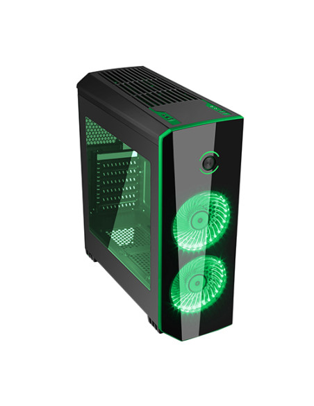 ORIGIN Black/Green MidiTower 2x120mm Ventole Led Verde