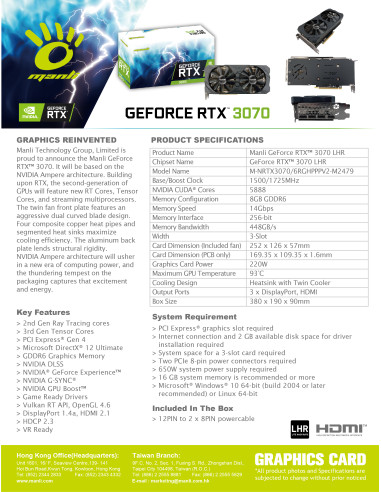 8GB GeForce RTX 3070 Twin GDDR6 LHR