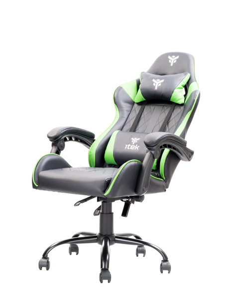 RHOMBUS PF10 Universal gaming chair Padded seat, Black/Green