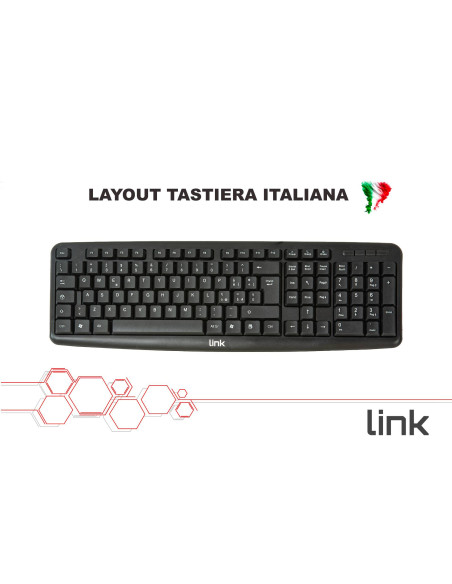 KIT TASTIERA ITALIANA108 TASTI E MOUSE OTTICOCON CAVO USB
