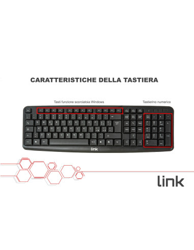 KIT TASTIERA ITALIANA108 TASTI E MOUSE OTTICOCON CAVO USB