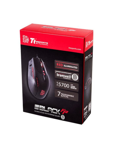 TT Esports Black FP USB Laser 5700DPI Nero Ambidestro